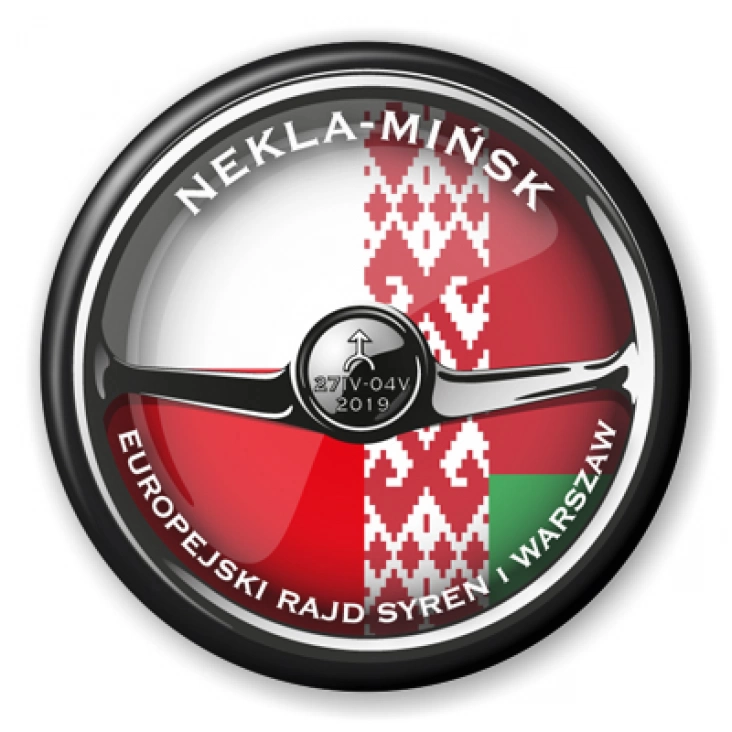 przypinka Europejski Rajd Syren i Warszaw