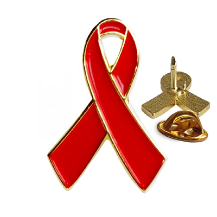pins promoCzerwona wstążka 14x20mm