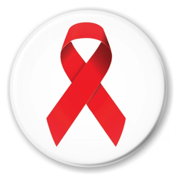 przypinka Czerwona wstążka symbol walki z AIDS