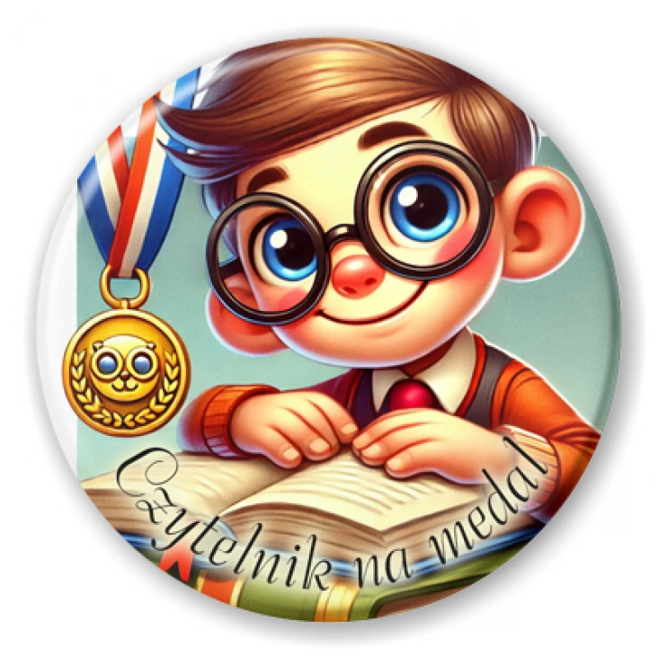 przypinka Czytelnik na medal