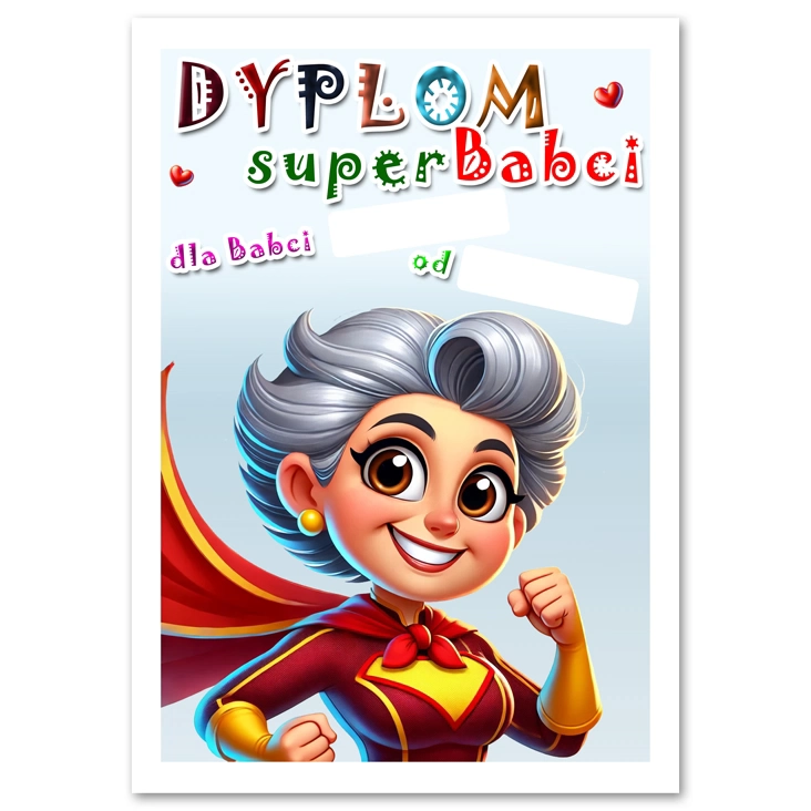 dyplom dla Super Babci