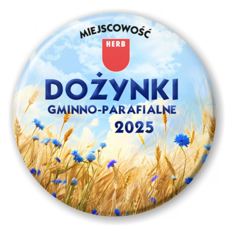 przypinka Dożynki zboże i chabry