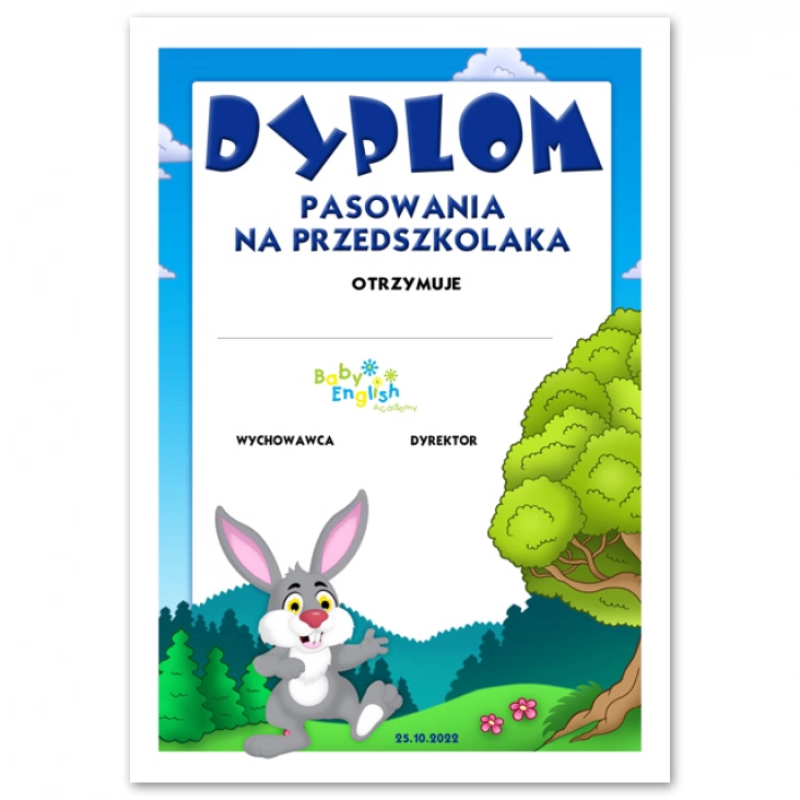 dyplom Baby English Pasowanie na Przedszkolaka