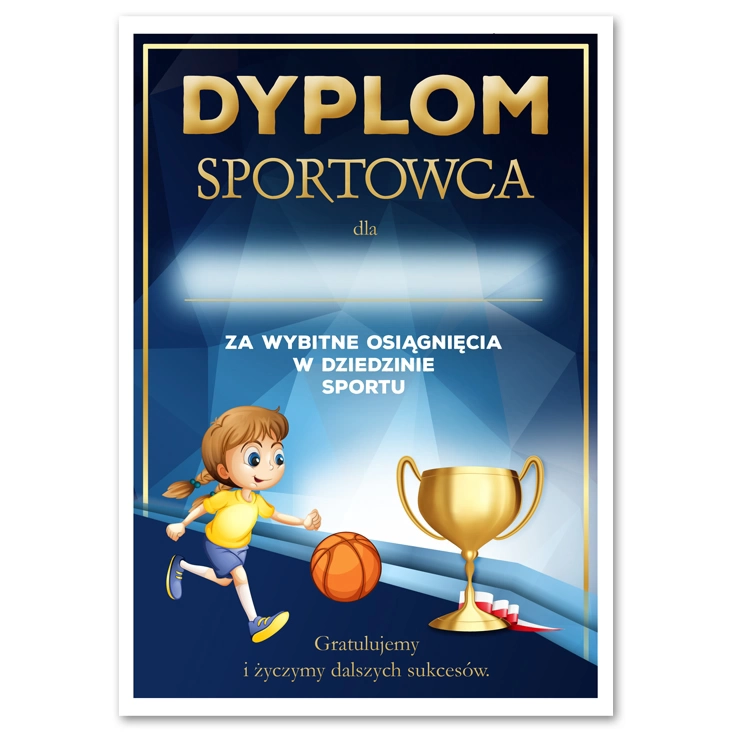 dyplom Sportowca koszykówka dziewcząt