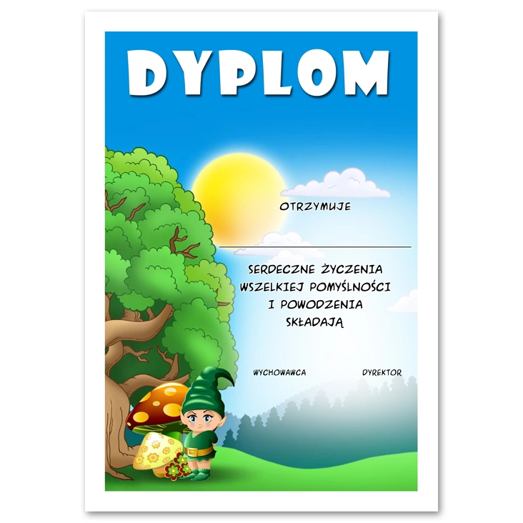 dyplom Dyplom z krasnalem