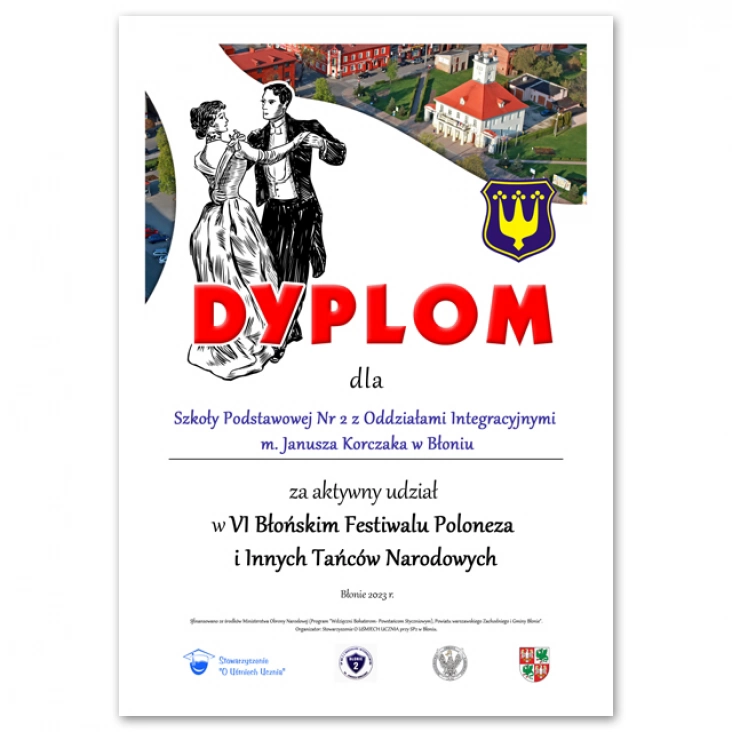 dyplomDyplom za udział w VI Błońskim Festiwalu Poloneza