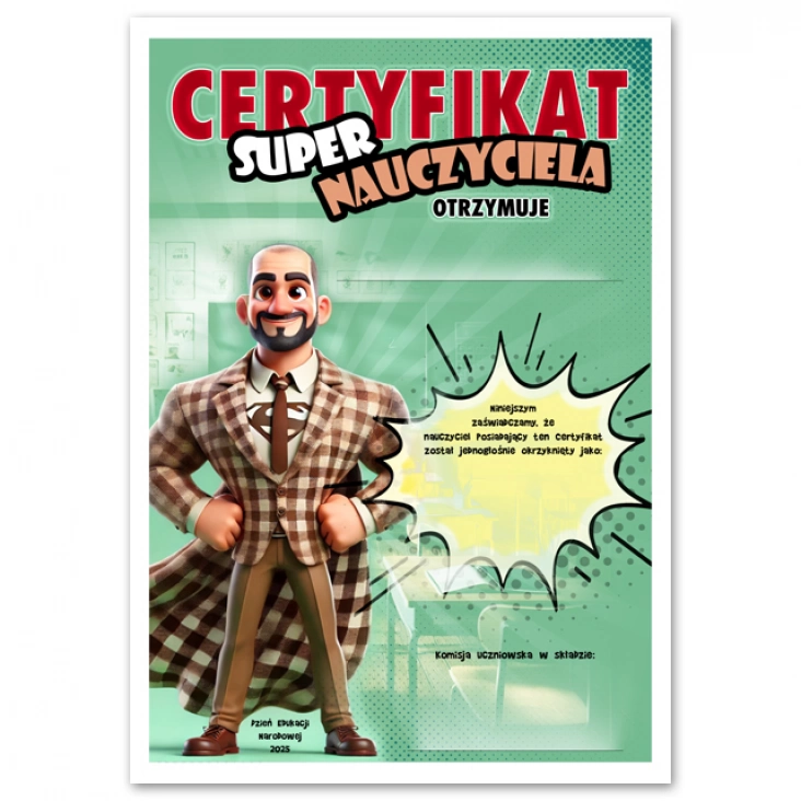 dyplomDzień Nauczyciela Certyfikat Super Nauczyciela