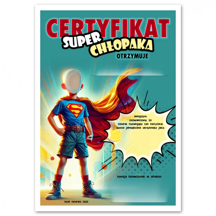 dyplom Kreatywny dyplom na Dzień chłopaka