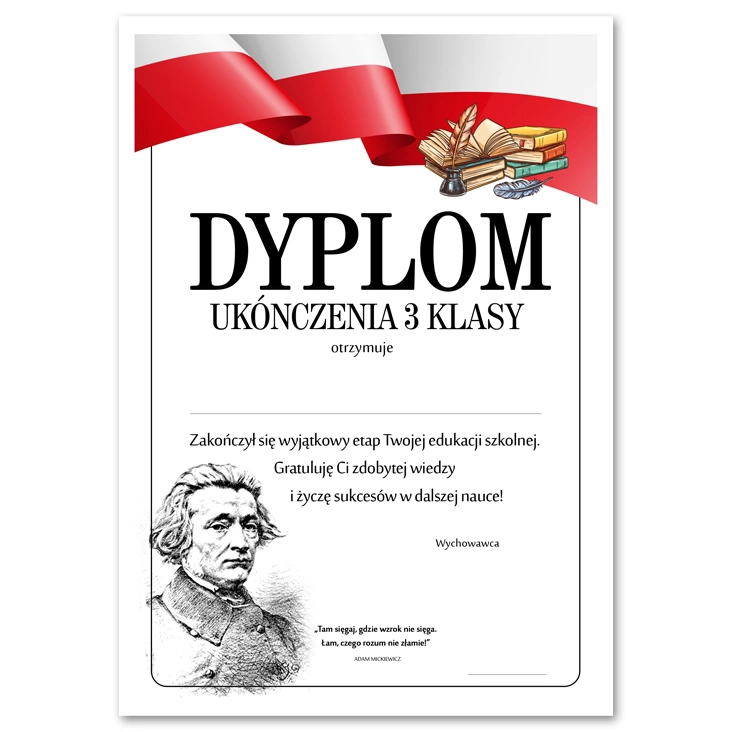 dyplomUkończenia 3 klasy Adam Mickiewicz