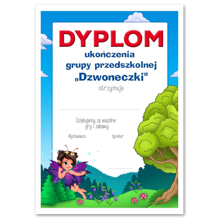 dyplomUkończenia grupy Dzwoneczki