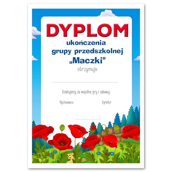 dyplomUkończenia grupy przedszkolnej Maczki