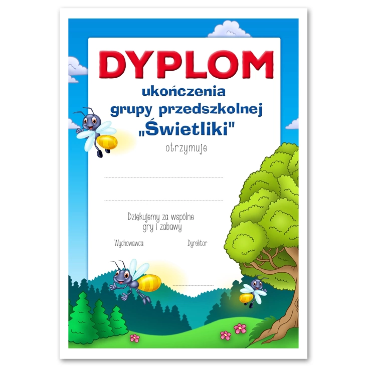 dyplomUkończenia grupy Świetliki