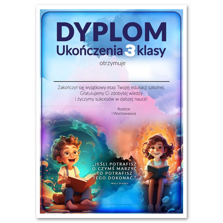 dyplomUkończenia trzeciej klasy bajkowa sceneria