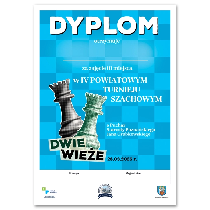 dyplomDyplom za IV Turniej Szachowy Dwie Wieże ZSP Napachanie