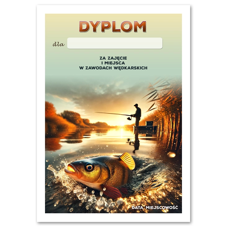 dyplom Zawody wędkarskie ryba w wodzie
