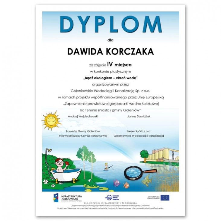 dyplom Bądź ekologiem - chroń wodę