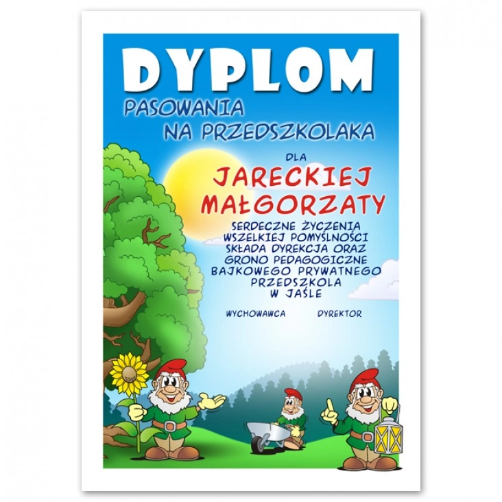 dyplom Bajkowe Przedszkole w Jaśle