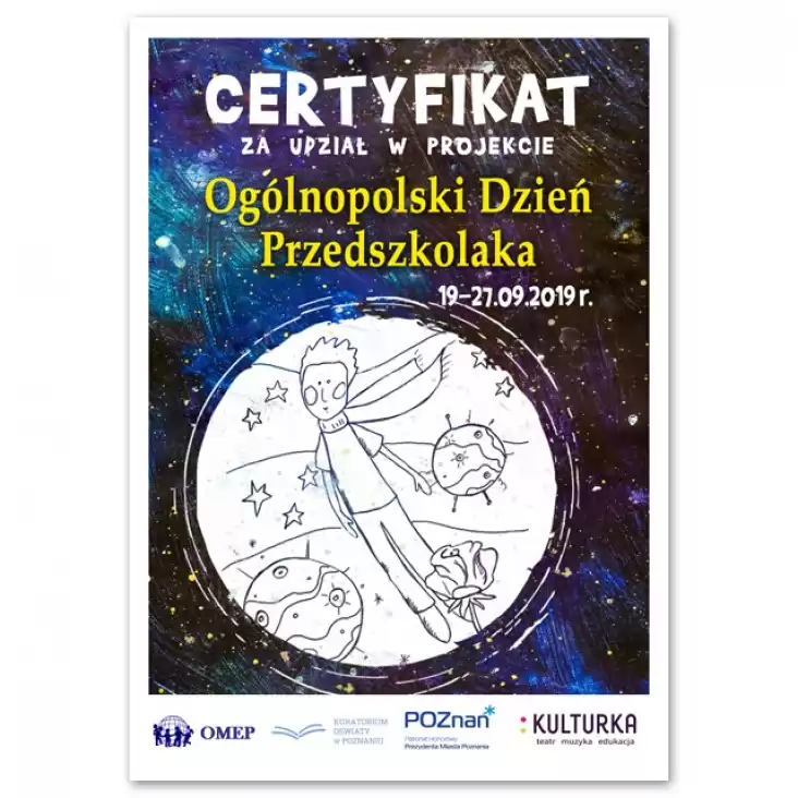 dyplom Certyfikat Ogólnopolski Dzień Przedszkolaka