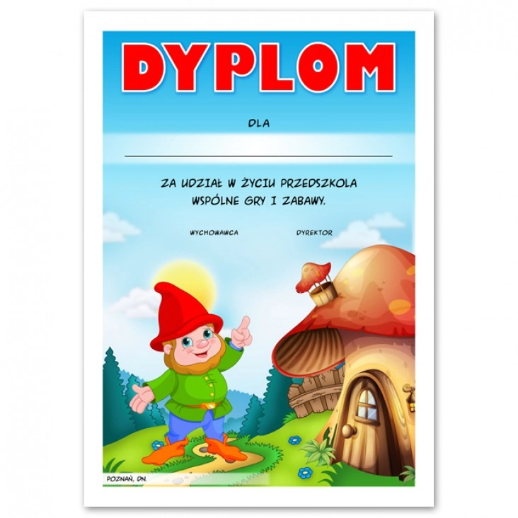 dyplom dla Krasnala