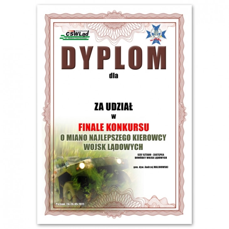 dyplom Finał Konkursu 2011