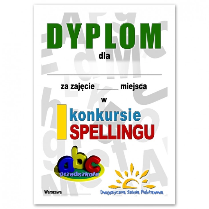 dyplom I konkurs spellingu