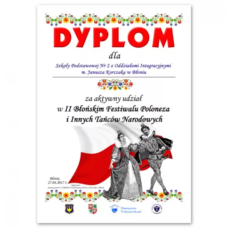dyplom II Błoński Festiwal Poloneza i Innych Tańców Narodowych