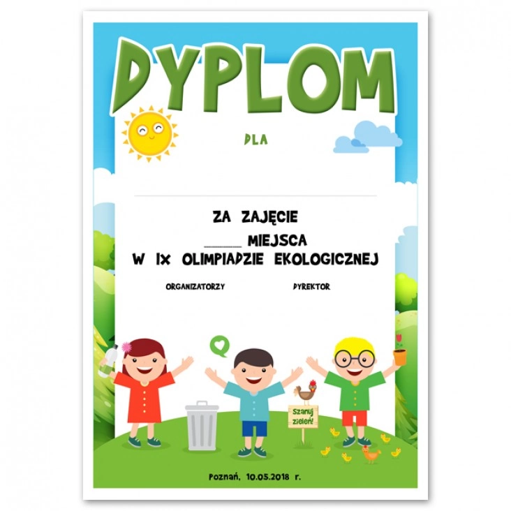 dyplom IX Olimpiada Ekologiczna