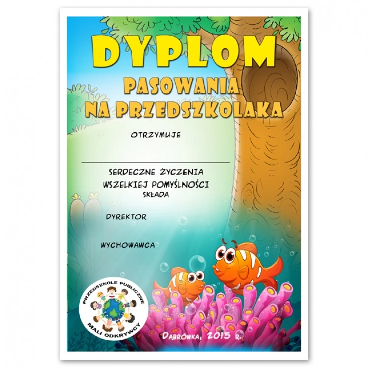 dyplom Mali Odkrywcy Rybki