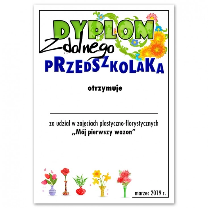 dyplom Mój pierwszy wazon