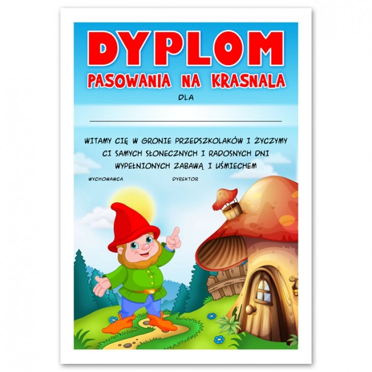 dyplom Pasowanie na krasnala