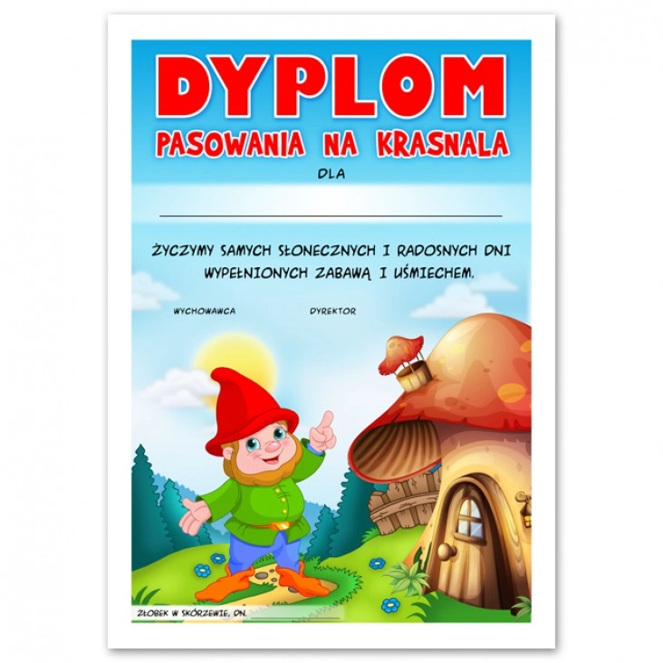 dyplom Pasowanie na Krasnala