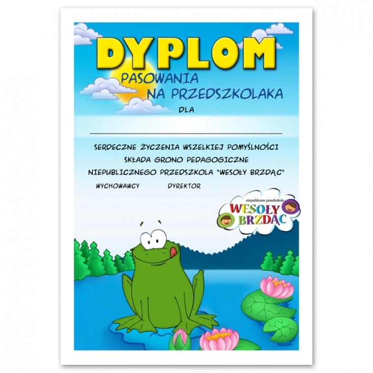 dyplom Pasowanie na przedszkolaka 2016