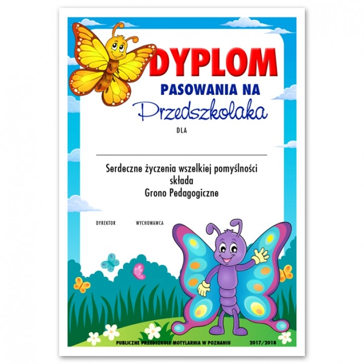 dyplom Pasowanie na przedszkolaka 2017