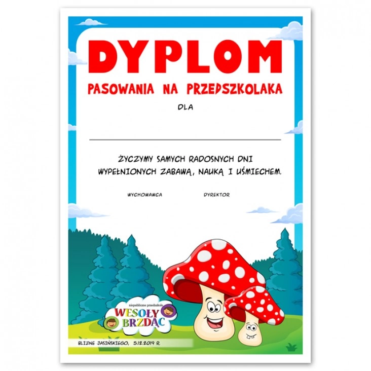 dyplom Pasowanie na Przedszkolaka 2019