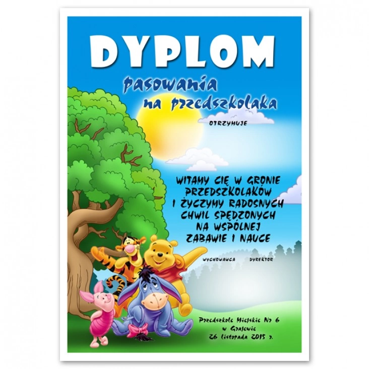 dyplom Pasowanie na przedszkolaka