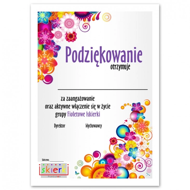 dyplom Podziękowanie