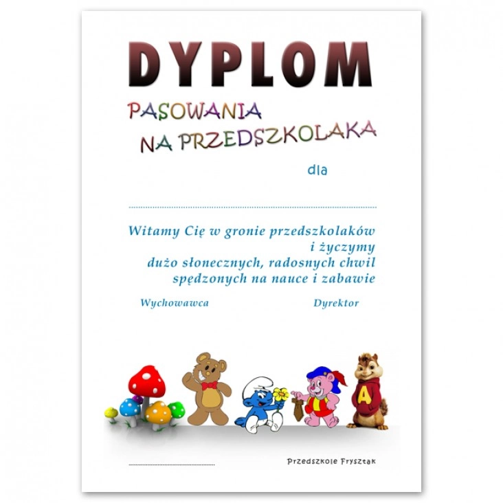 dyplom Przedszkole Frysztak - pasowanie