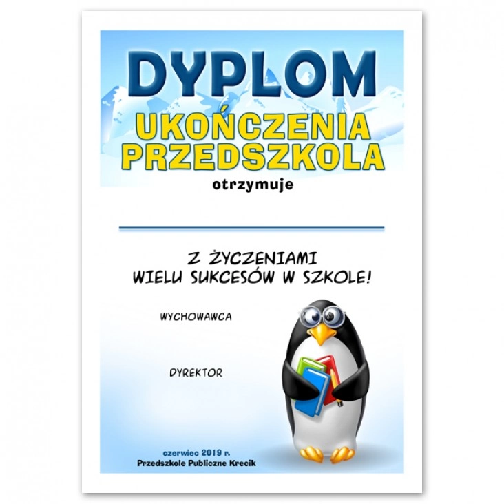 dyplom Przedszkole krecik