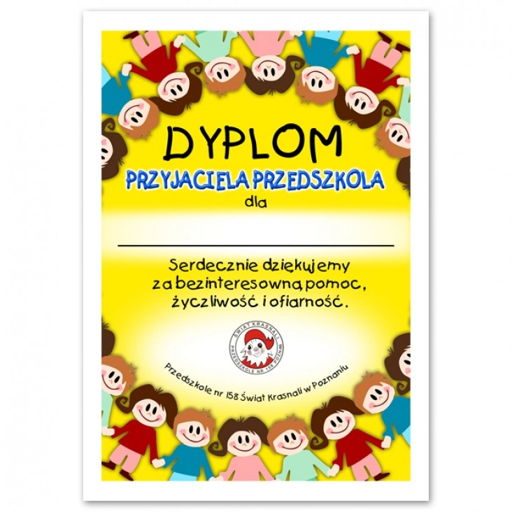 dyplom Przedszkole nr 158