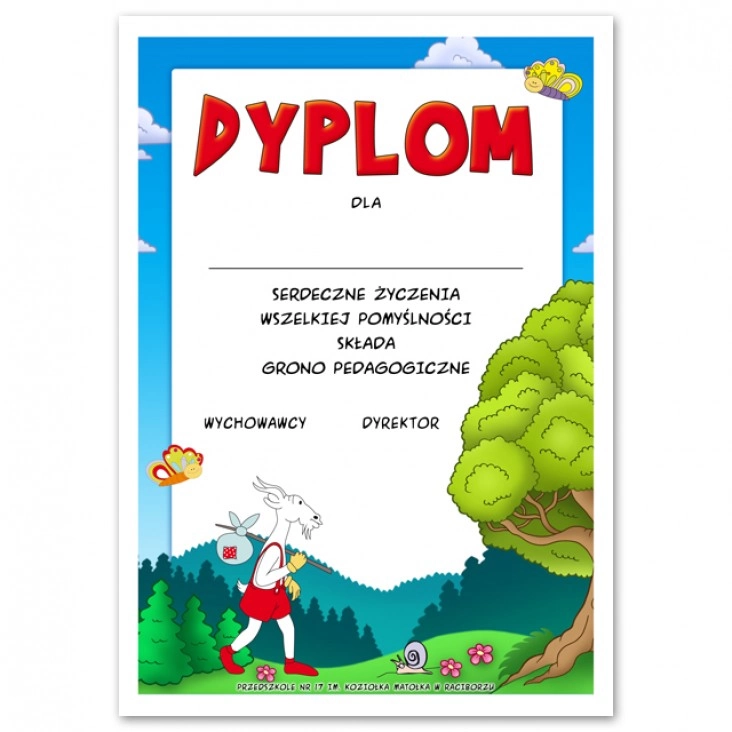 dyplom Przedszkole nr 17 im. Koziołka Matołka