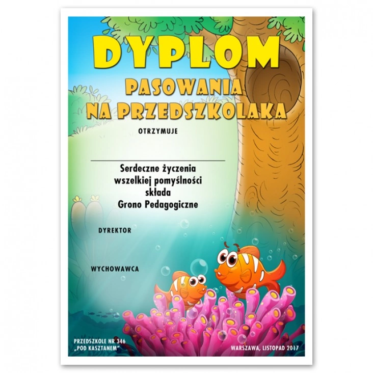 dyplom Przedszkole nr 346 Pod Kasztanem