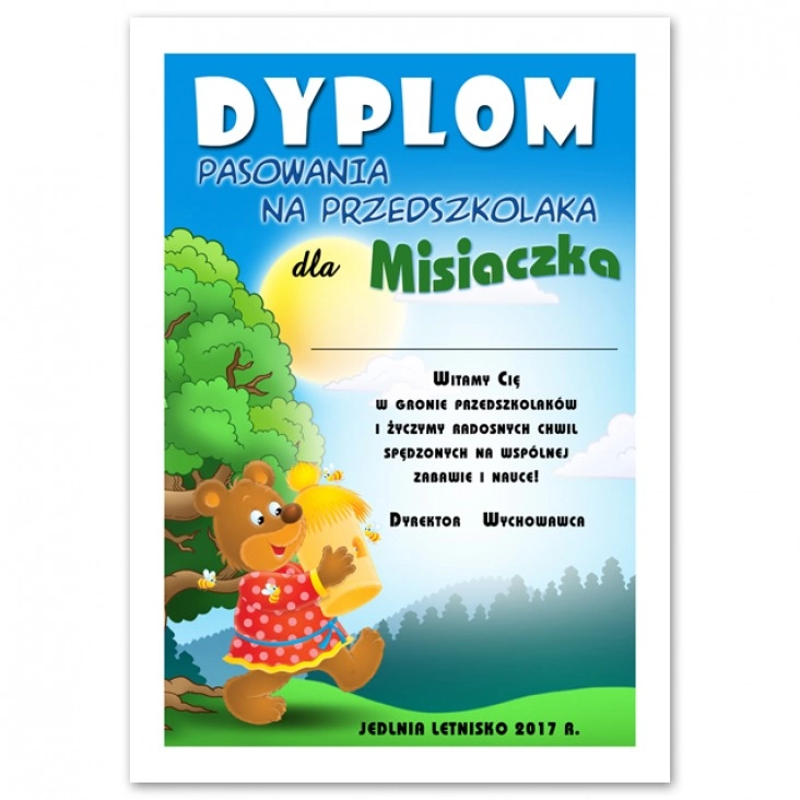 dyplom Przedszkole w Jedlni Letnisku - Misie