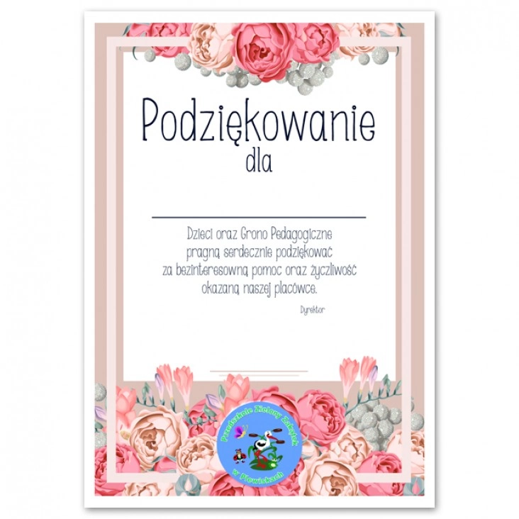 dyplom Przedszkole Zielony Zakątek