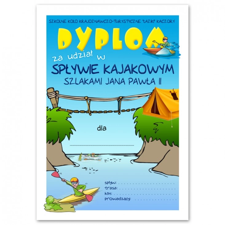 dyplom Spływ kajakowy Dobrzyca 2014