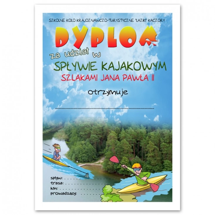 dyplom Spływ kajakowy 2015