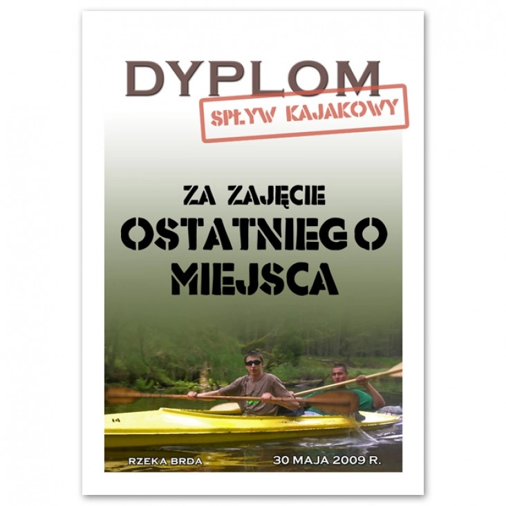 dyplom Spływ kajakowy