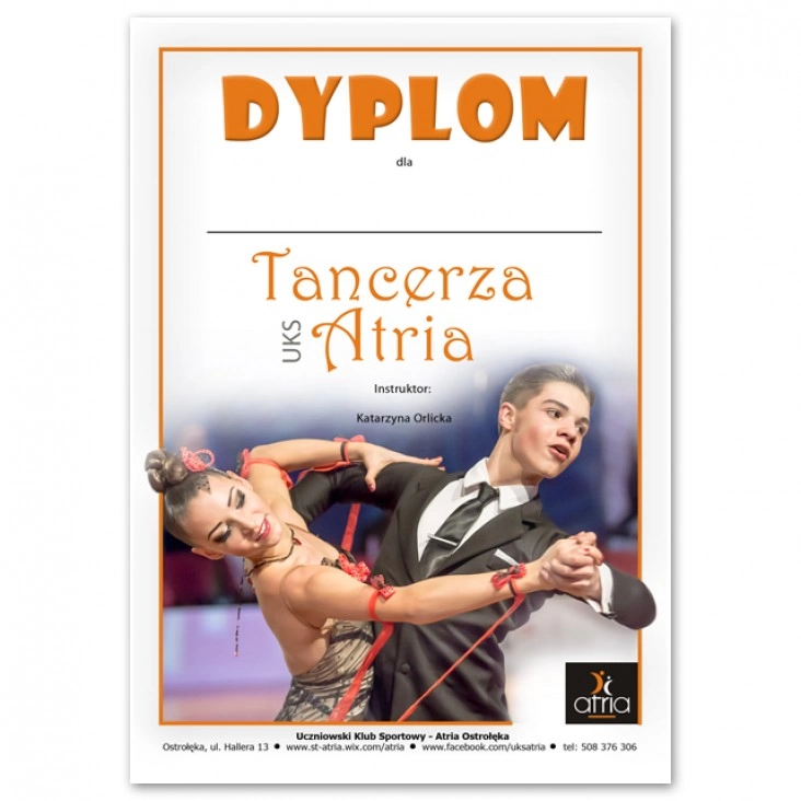 dyplom Tancerz UKS Atria