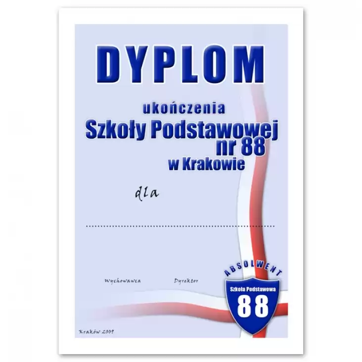 dyplom Ukończenia SP 88 w Krakowie