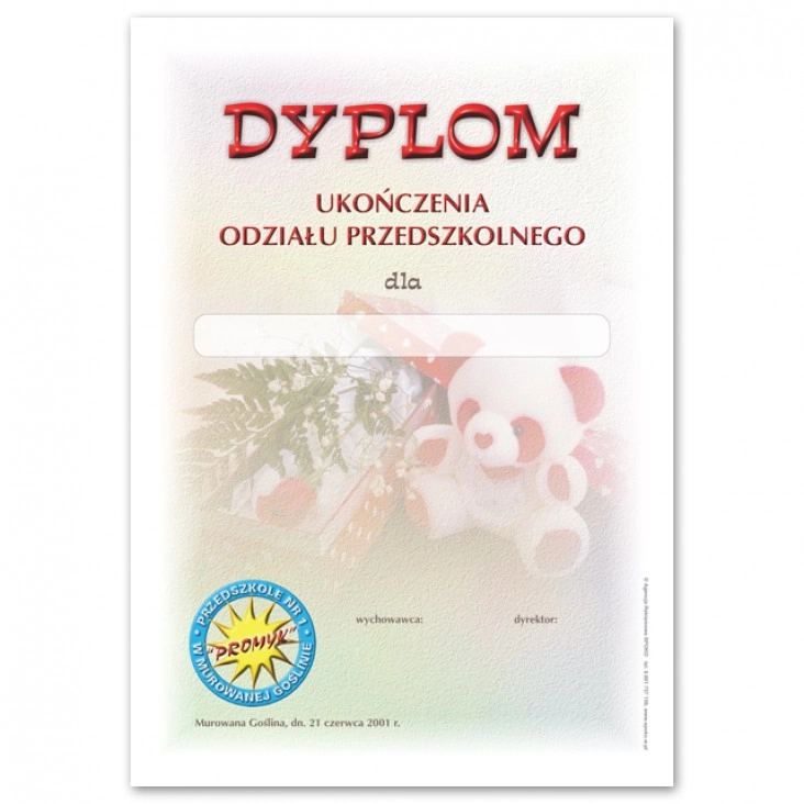 dyplomUkończenie przedszkola