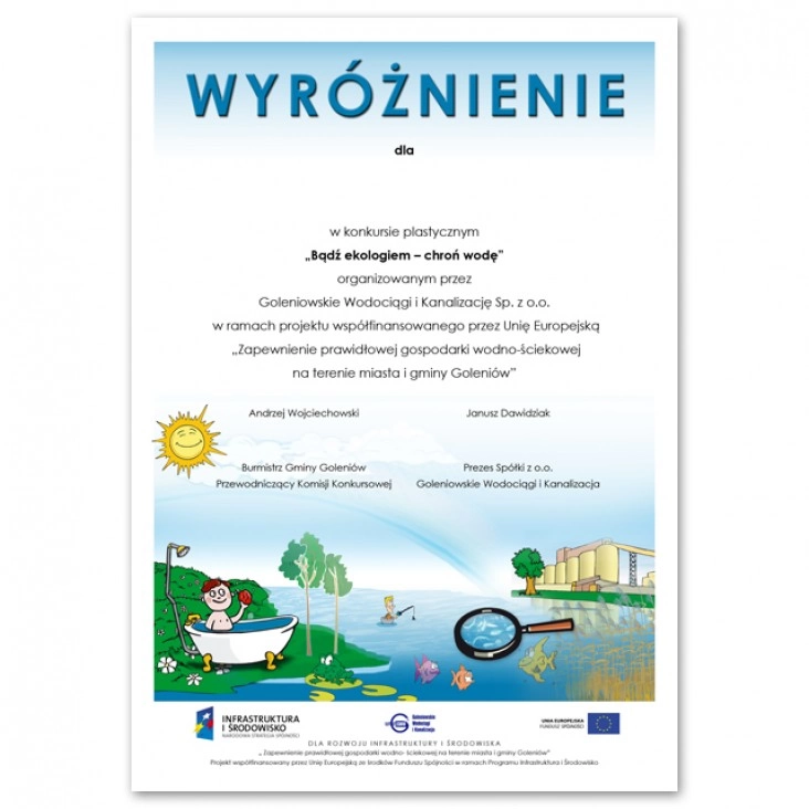 dyplomWyróżnienie w konkursie ekologicznym
